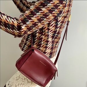 WANT Les Essentiels Maroon Leather Crossbody